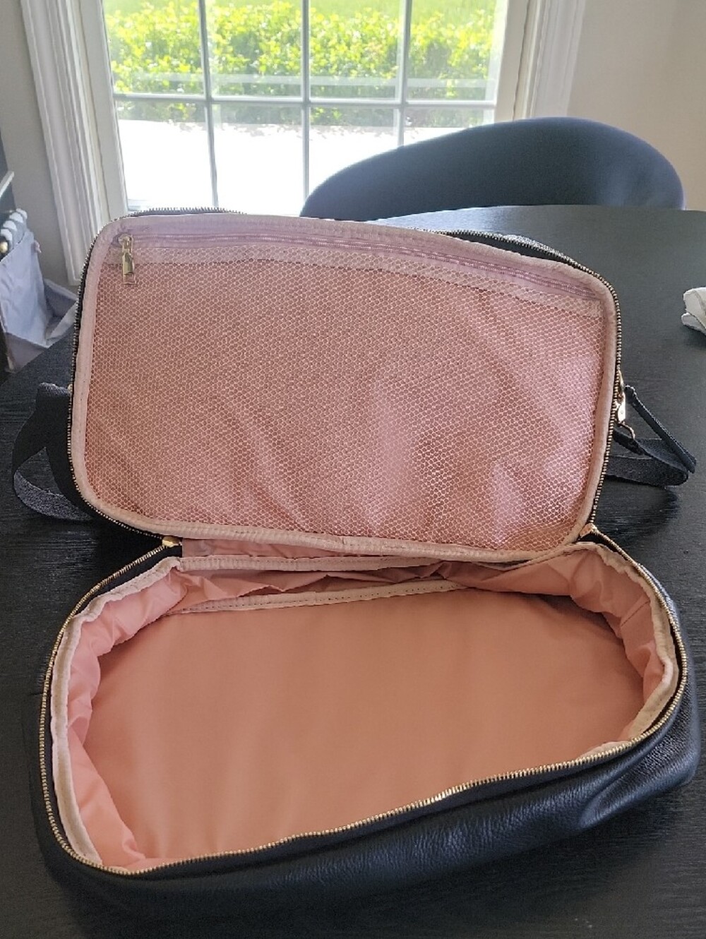Poppy and Peonies Voyager Black Vegan Leather Weekender Bag - Picture 6 of 6